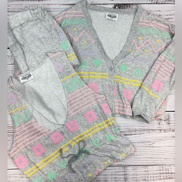 Vintage Retro 80’s 90’s  Ladies  Activewear Sweatshirt Top Pant Set - Picture 1 of 12